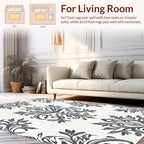 Elegant Floral Scroll Pattern Rug