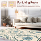 Classic Blue Floral Medallion Pattern Rug
