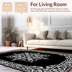 Ornate Floral Frame With Centerpiece Design Rug