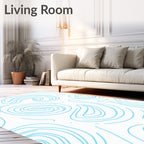 Soft Blue Abstract Swirls Rug