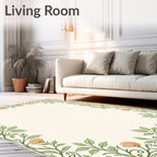 Vintage Floral Vine Botanical Design Rug