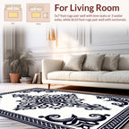 Ornate Filigree Decorative Square Pattern Rug