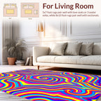 Psychedelic Swirl Vibrant Pattern Rug