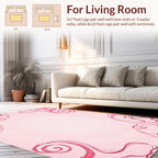 Pink Swirls Curves Pattern Rug