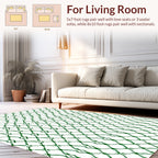 Green Interlocking Diamond Lattice Pattern Rug
