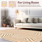 Modern Curved Stripe Pattern Rug