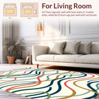 Abstract Wavy Lines Pattern Rug
