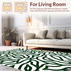 Abstract Green Vine Pattern Rug