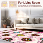Playful Donut Floral Pattern Rug