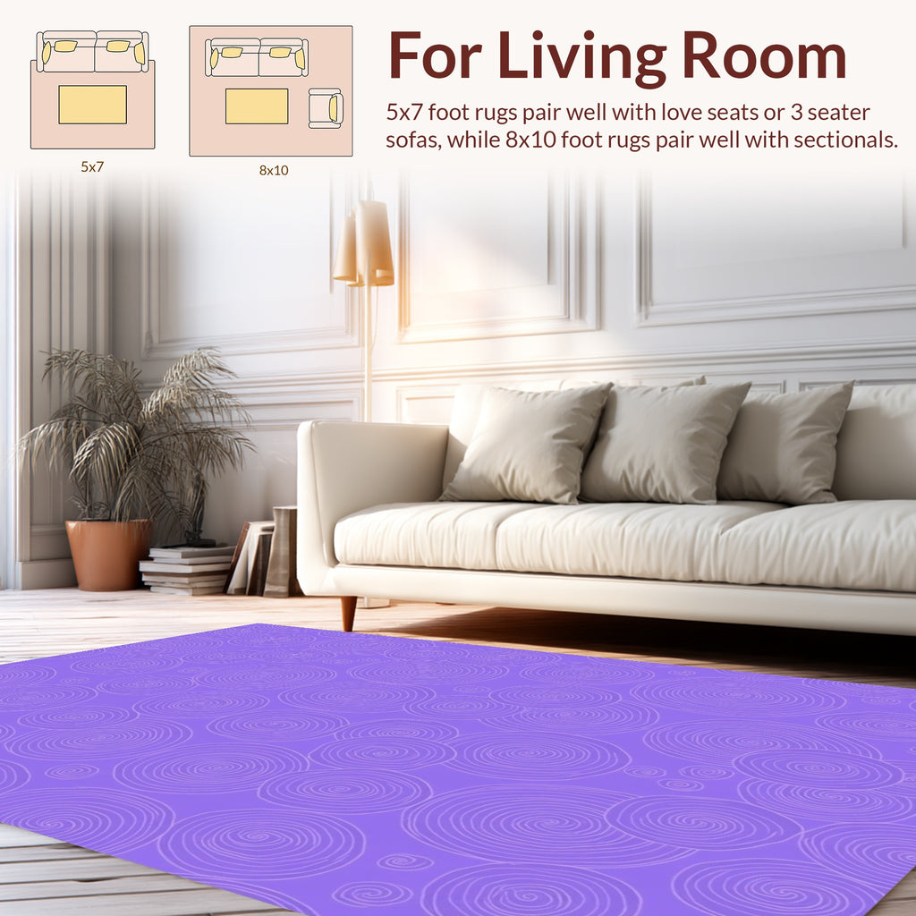 Abstract Swirl Circle Pattern Rug