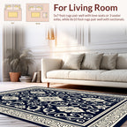 Classic Floral Scrollwork Damask Rug