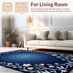 Floral Vine Dark Blue Radiance Rug