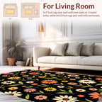 Retro Floral Botanical Pattern Design Rug