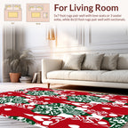 Red Green Ornate Geometric Pattern Rug