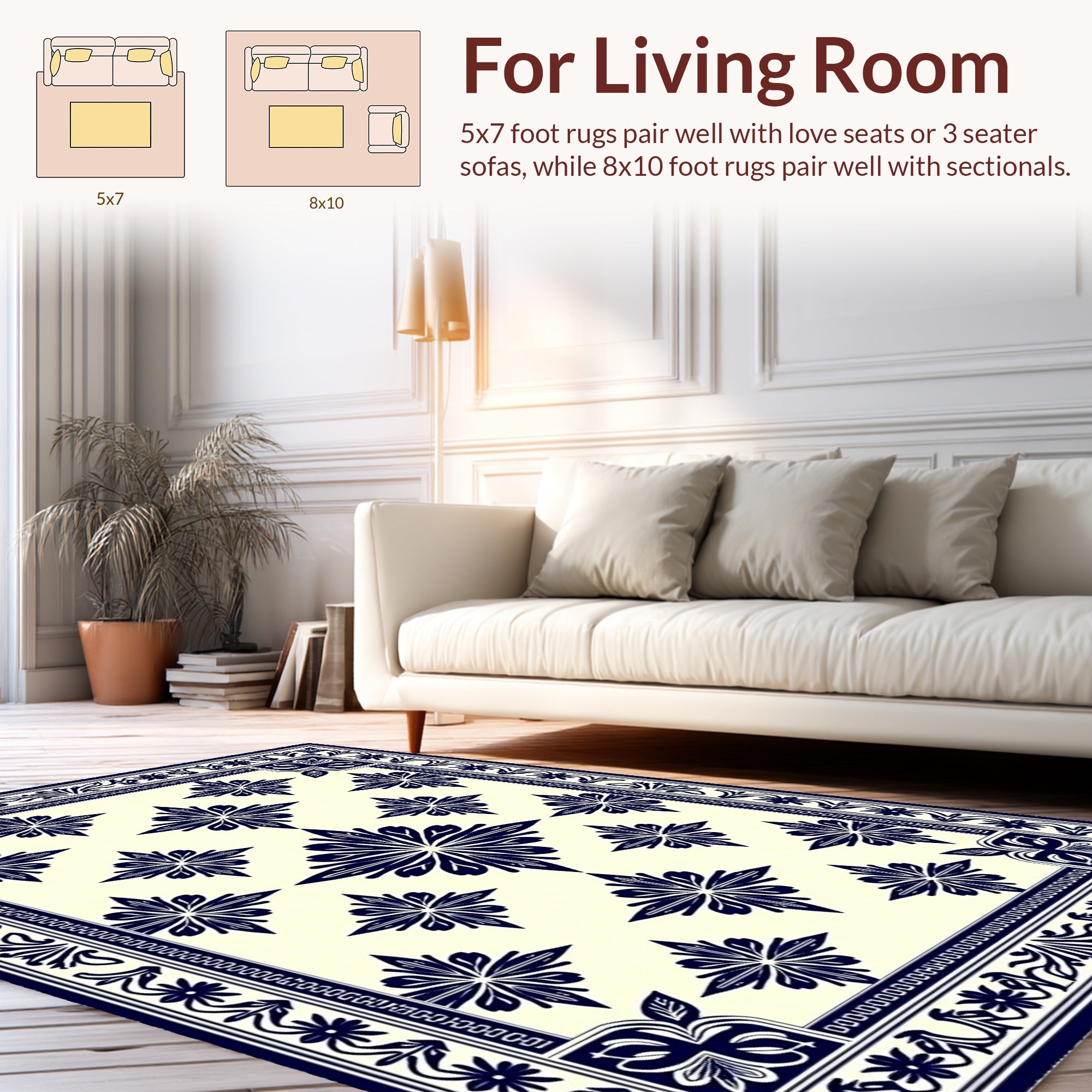 Starburst Floral Traditional Design Rug