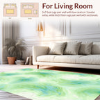 Abstract Swirls Green Pastel Pattern Rug