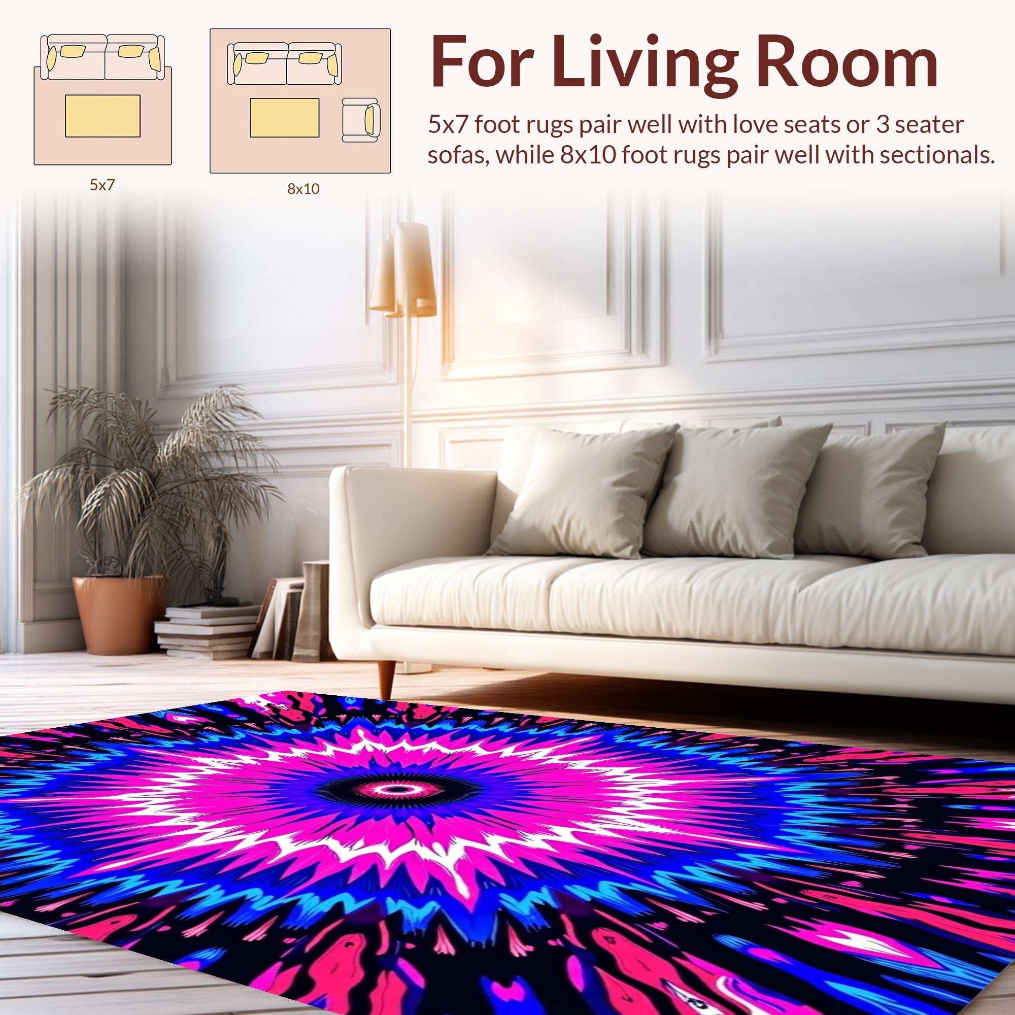 Vibrant Radial Burst Pattern Rug