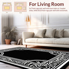 Elegant White Geometric Pattern Rug