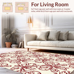 Elegant Red Butterfly Swirl Pattern Rug