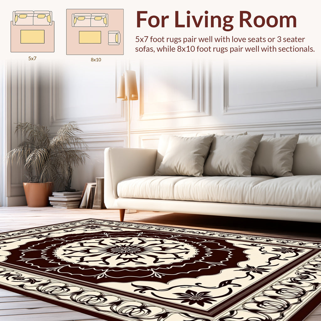 Classic Floral Medallion Border Rug