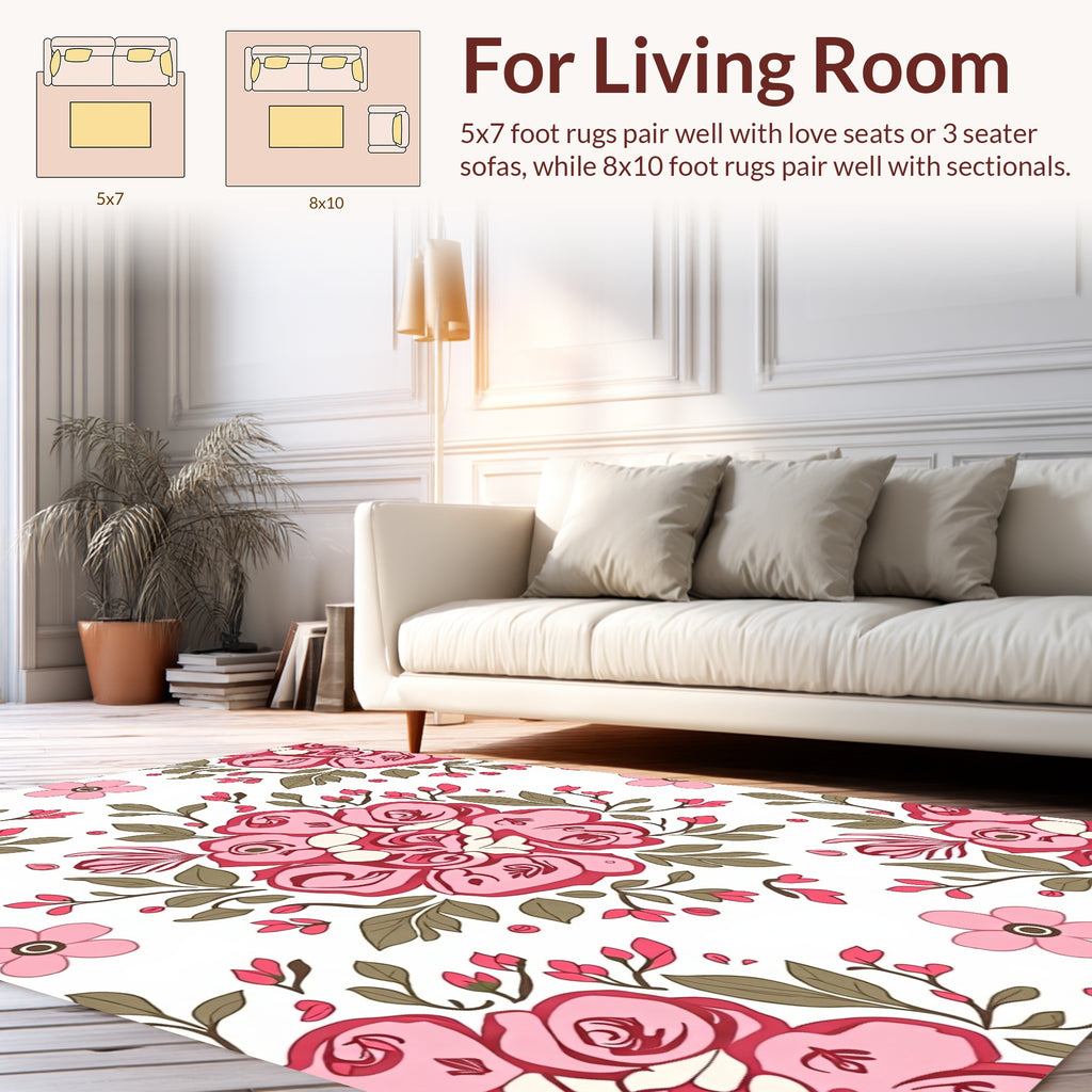 Whimsical Floral Bouquet Pattern Rug