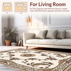 Vintage Floral Scroll Pattern Rug
