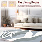 Stylized Snow-Capped Mountain Landscape Rug