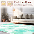 Aqua Abstract Soft Pattern Rug