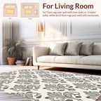 Elegant Gray Floral Damask Pattern Rug