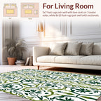 Verdant Swirl Floral Pattern Rug