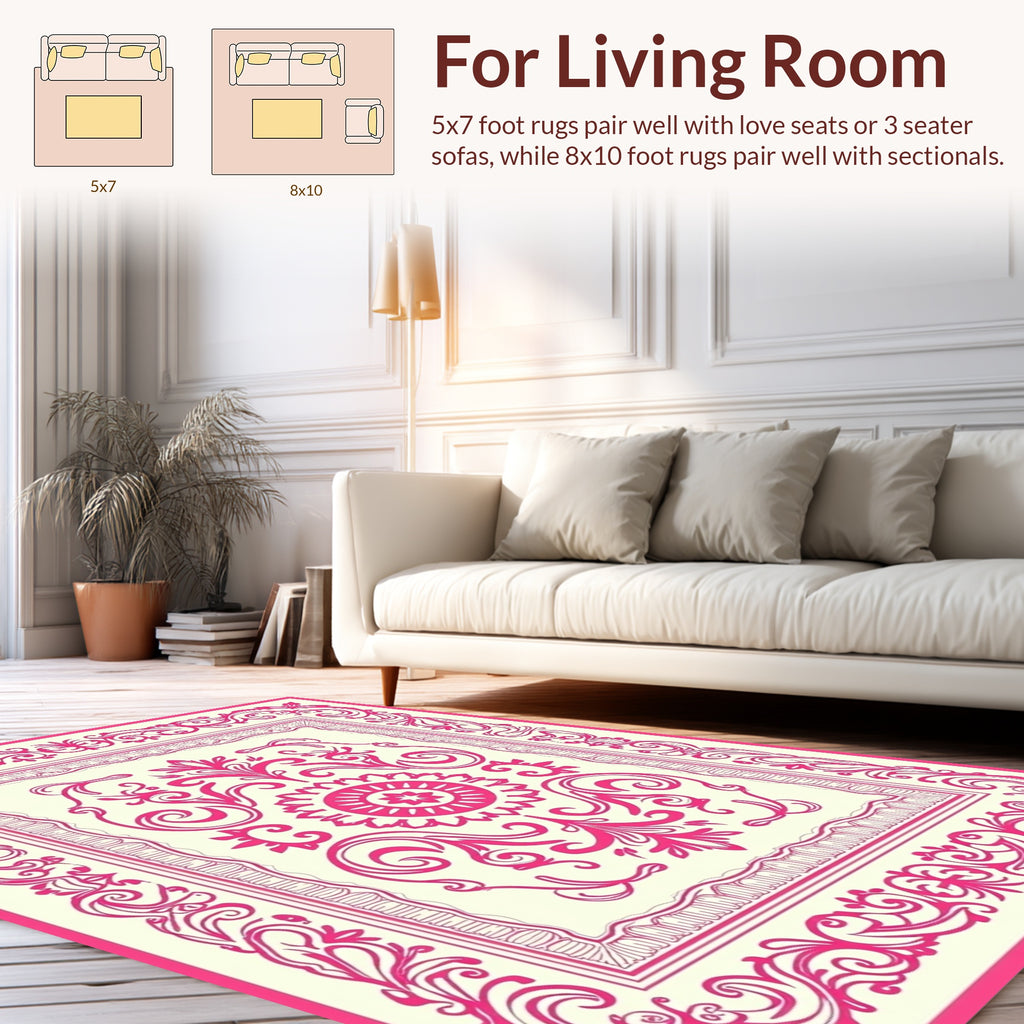 Ornate Floral Scrollwork Rug