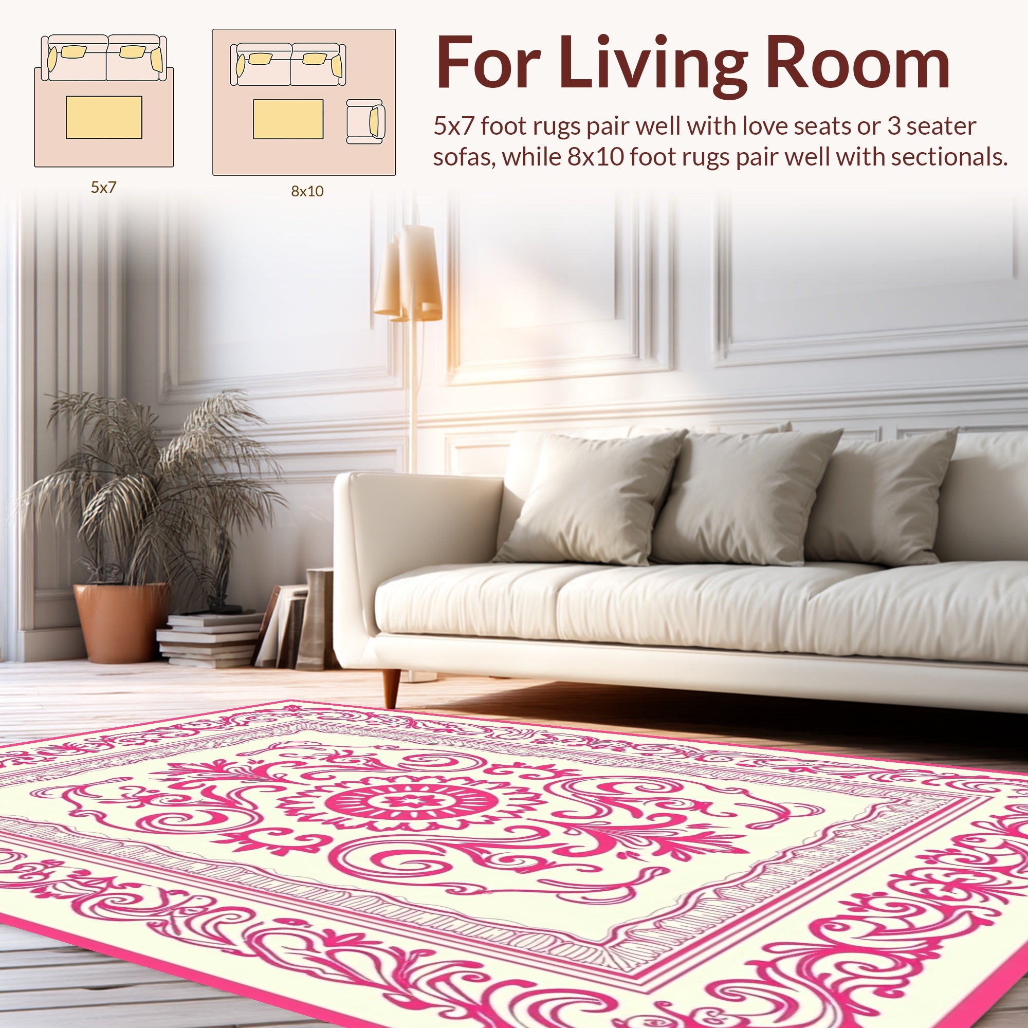 Ornate Floral Scrollwork Rug