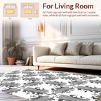Ornate Grey Scrollwork Pattern Rug