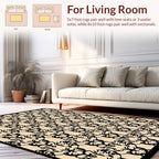 Ornate Black Scrollwork Pattern Rug