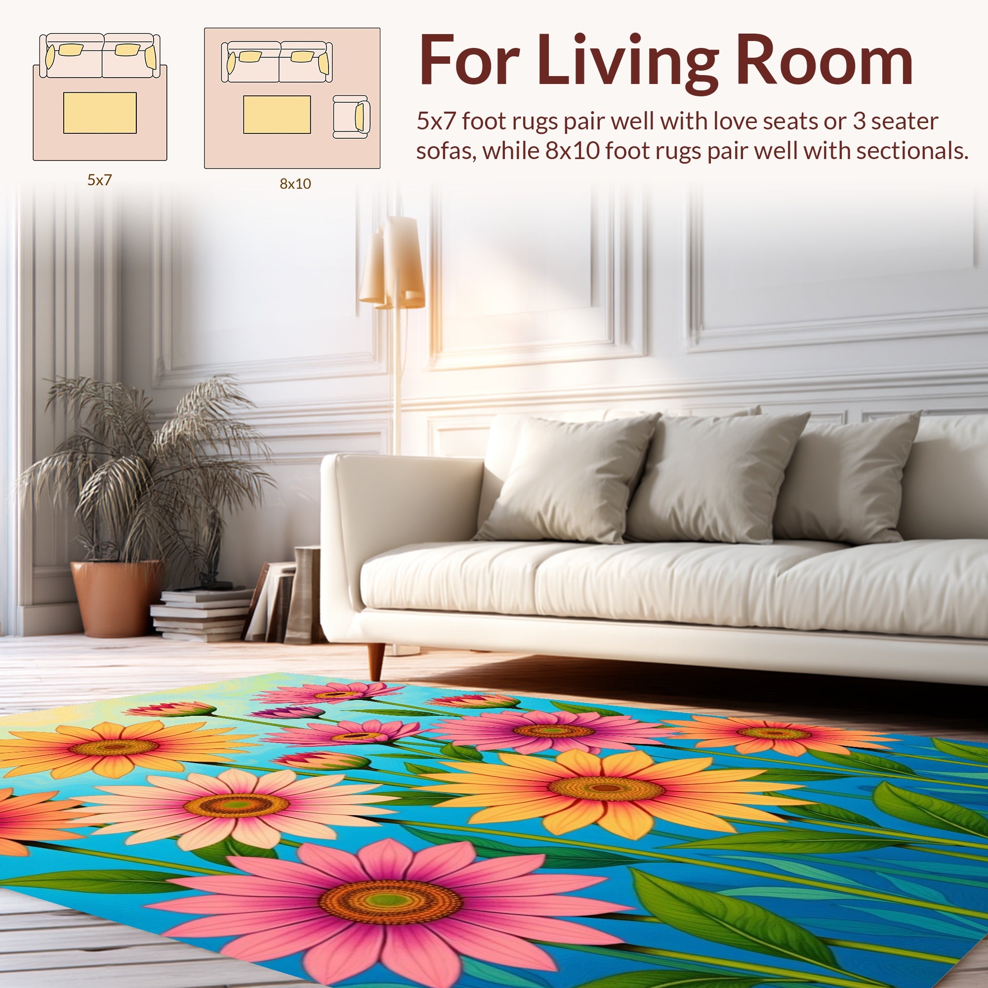 Garden Bloom Floral Pattern Rug