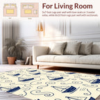 Nautical Sailboat Swirl Pattern Rug