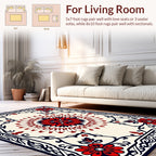 Bold Floral Medallion And Vine Design Rug
