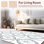 Classic Blue Star Arabesque Tile Rug