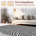 Black and White Geometric Maze Pattern Rug