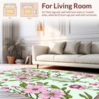 Delicate Pink Floral Vine Pattern Rug