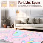 Whimsical Pastel Clouds And Rainbows Rug