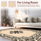 Ornate Floral Scrollwork and Snowflake Motif Rug