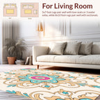 Detailed Floral Scroll Pattern Design Rug