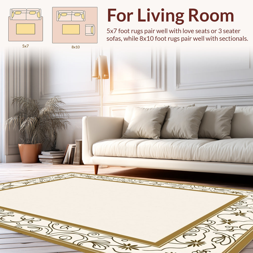 Elegant Floral Scrollwork Pattern Rug