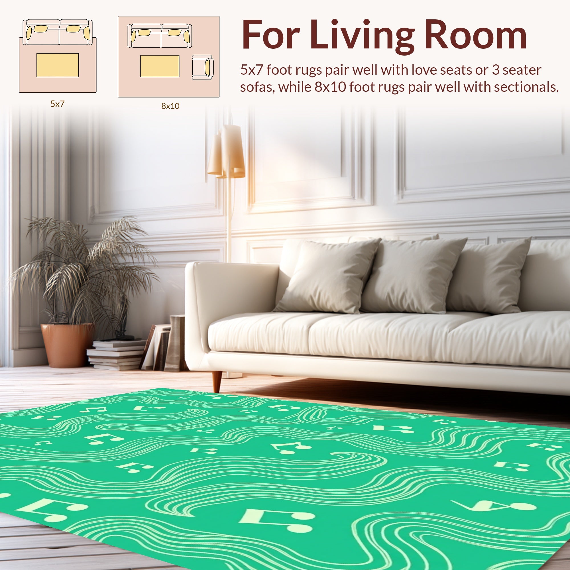 Melody Waves Pattern Design Rug