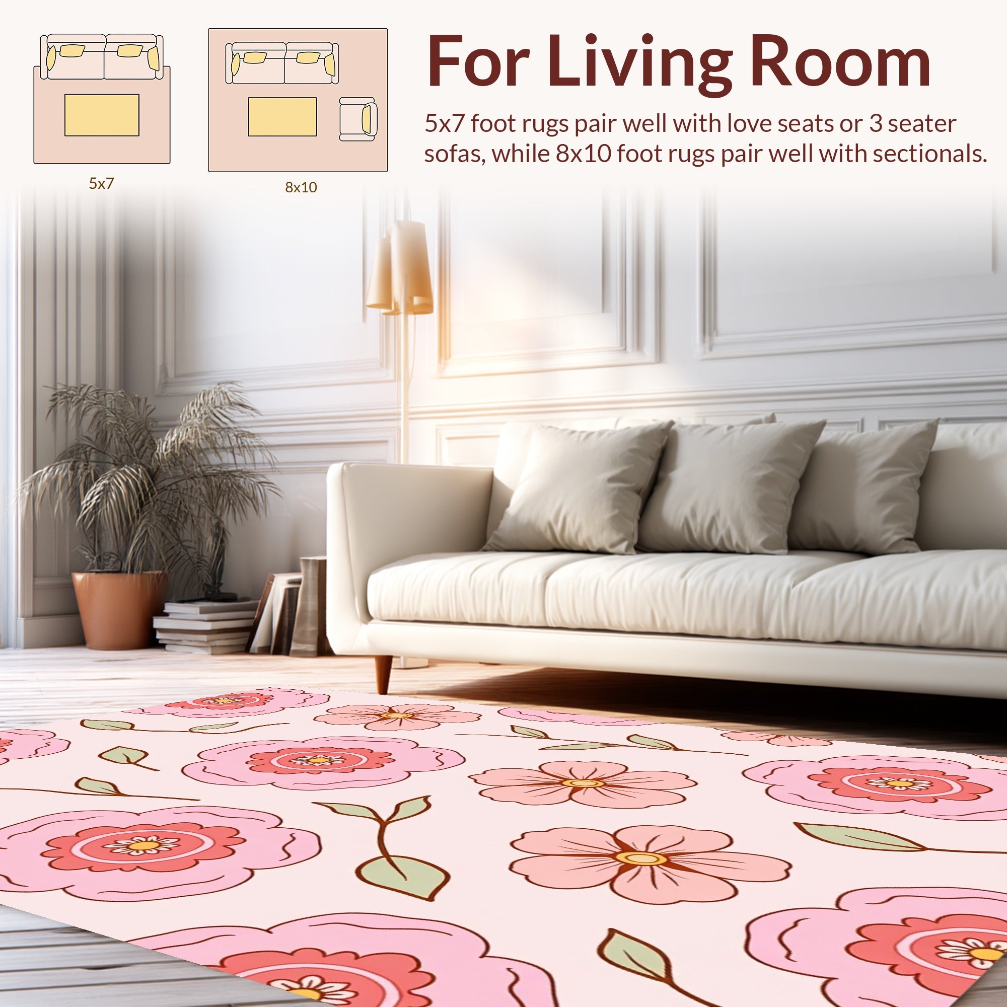 Groovy Floral Print Rug