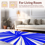 Radiating Blue And Cream Lines Rug