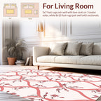 Coral Lattice Floral Pattern Rug