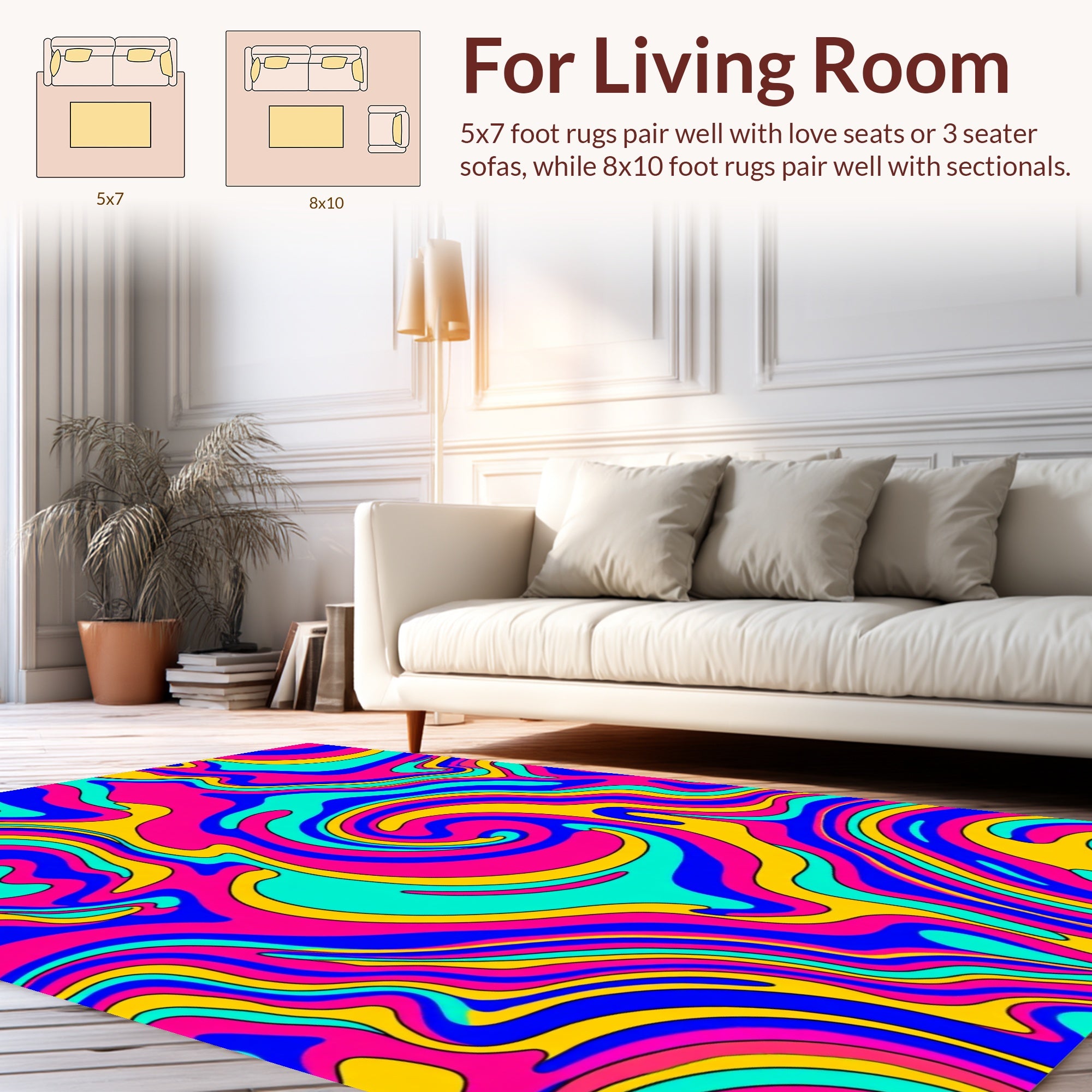 Psychedelic Swirl Abstract Pattern Rug