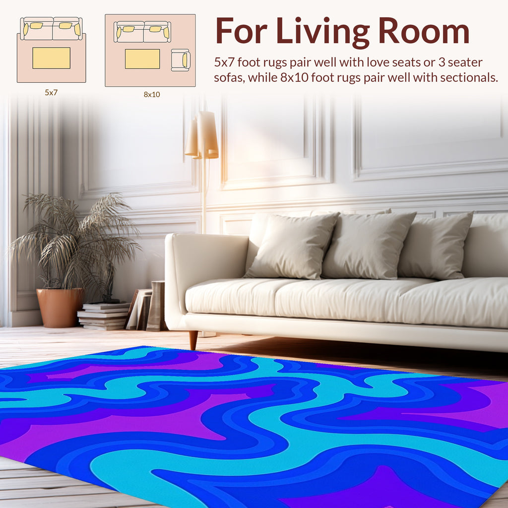 Abstract Groovy Wave Pattern Rug